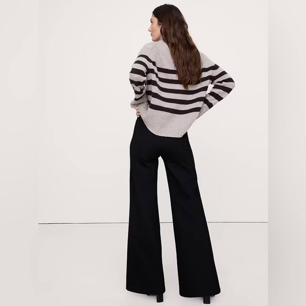 High Rise Wide Leg Everywhere Ponte Pull-On Pant Banana Republic - Picture 2 of 6